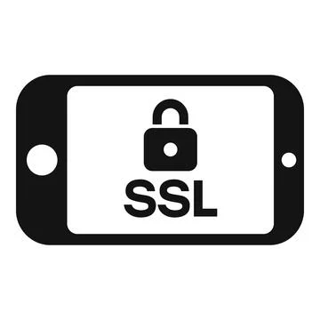 Smartphone SSL certificate icon simple vector. Safety network Ilustración de archivo