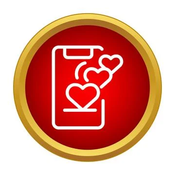 Smartphone with streaming hearts representing social media likes Stock Illustration