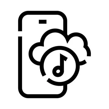 Smartphone streaming music from a cloud service 스톡 일러스트