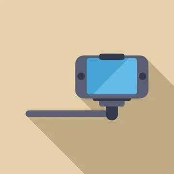 Smartphone streaming using monopod selfie stick, capturing moments Stock Illustration