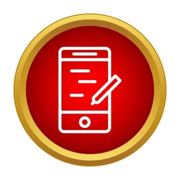 Smartphone with stylus creating digital notes icon Stock Illustration