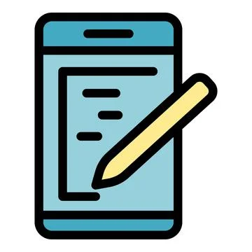 Smartphone stylus icon vector flat Stock Illustration