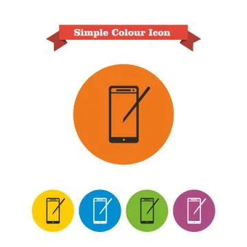 Smartphone with stylus Stock Illustration