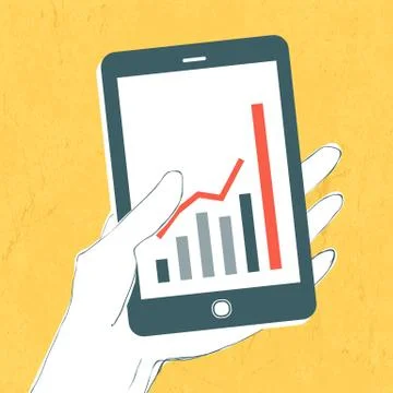 Smartphone with success graph on screen. vector イラスト素材