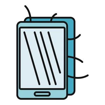 Smartphone suffering from bug, virus, or malware infection Stockillustratie