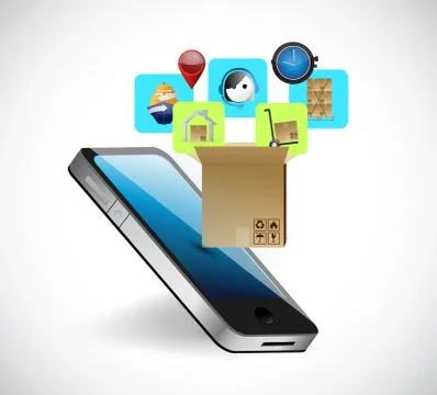 Smartphone supply technology logistics Illustrazione stock