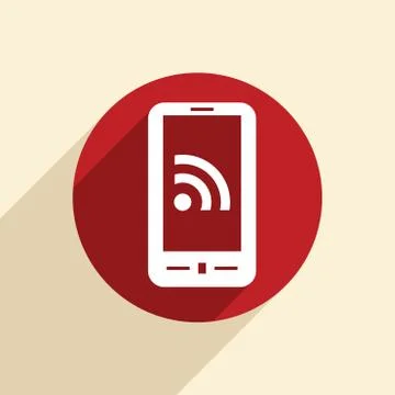 Smartphone with the symbol rss. Stock Illustration