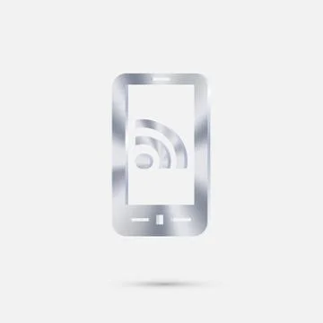 Smartphone with the symbol rss. Stock Illustration
