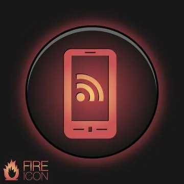 Smartphone with the symbol rss. Stock Illustration