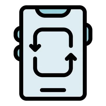 Smartphone synchronization icon with arrows Stock Illustration