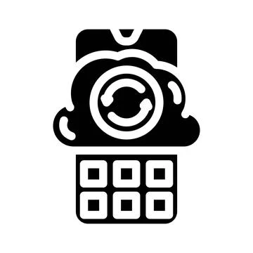 Smartphone syncing data to cloud computing storage Illustrazione stock