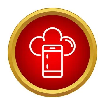 Smartphone syncing data with cloud storage service Stock Illustration