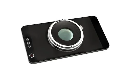 Smartphone with system camera lens - smartphone film and photo concept Stock Illustration