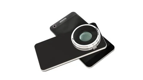 Smartphone with system camera lens - smartphone film and photo concept Stock Illustration