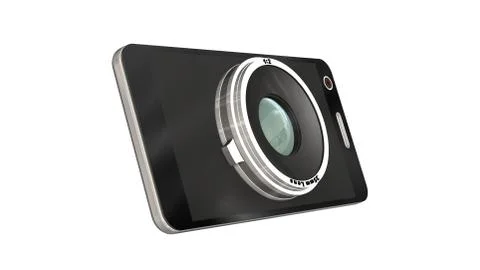 Smartphone with system camera lens - smartphone film and photo concept Illustrazione stock