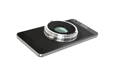 Smartphone with system camera lens - smartphone film and photo concept Stock-Illustration