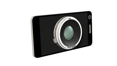 Smartphone with system camera lens - smartphone film and photo concept Stock Illustration