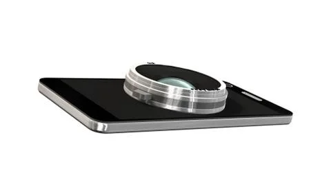 Smartphone with system camera lens - smartphone film and photo concept Stock Illustration