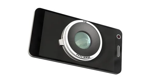 Smartphone with system camera lens - smartphone film and photo concept Stock Illustration