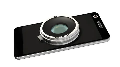 Smartphone with system camera lens - smartphone film and photo concept Stock-Illustration