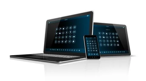 Smartphone tablet pc and Laptop Stock Illustration