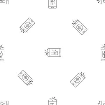 Smartphone take photo pattern seamless vector 库存插图