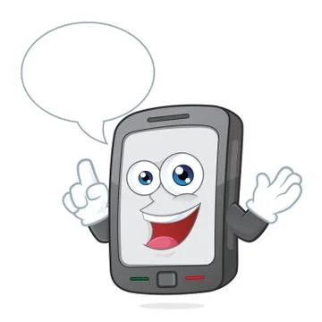 Smartphone talking with speech bubble Stock Illustration