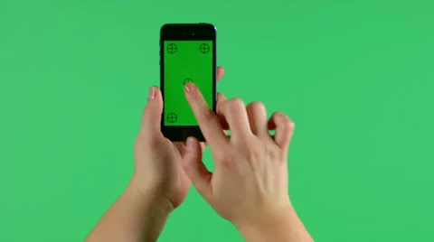 Smartphone tap, swipe, spread and pinch hand gestures on green screen HD 動画素材 46364811