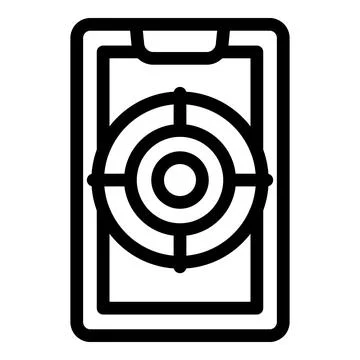 Smartphone target icon outline vector Illustrazione stock