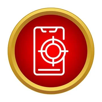 Smartphone with target icon showing tracking localization technology Stock Illustration