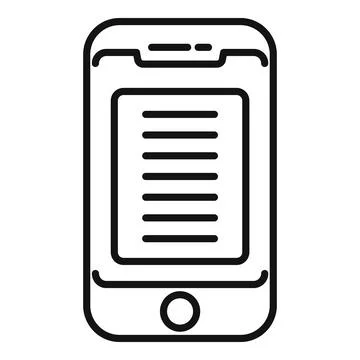 Smartphone task icon outline vector. Work report 스톡 일러스트