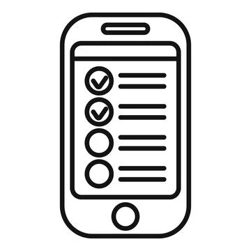 Smartphone task schedule icon outline vector. Person event Stock Illustration