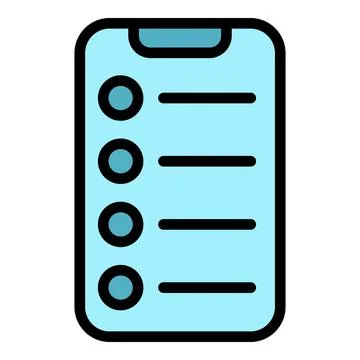 Smartphone task schedule icon vector flat Stock Illustration