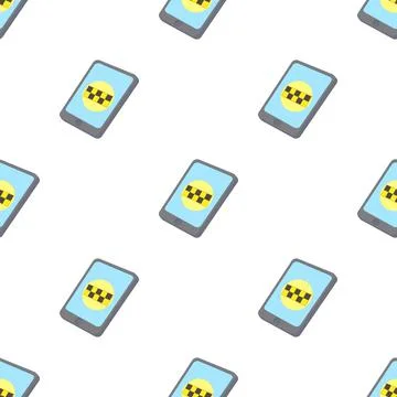Smartphone with taxi service application pattern seamless vector Stock Illustration