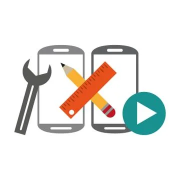 Smartphone technical support technology vector illustration Stock Illustration