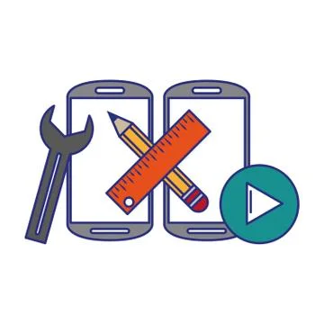 Smartphone technical support technology vector illustration Stock Illustration