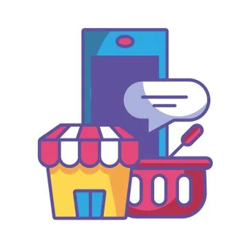 Smartphone with technological and digital elements in white background Stock Illustration