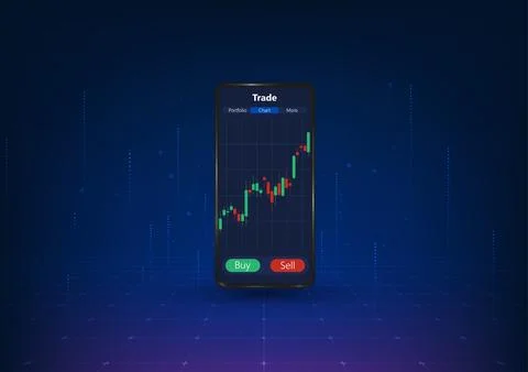Smartphone technology allows you to trade stocks through your mobile phone .. 스톡 일러스트