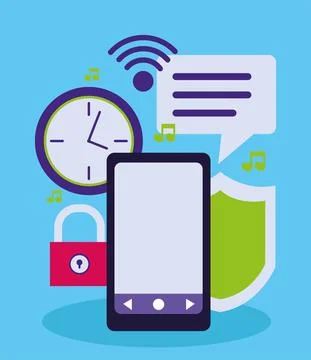 Smartphone technology apps Stock Illustration