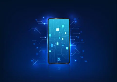 Smartphone technology The mobile inside is a technology circuit board. Smar.. Illustration