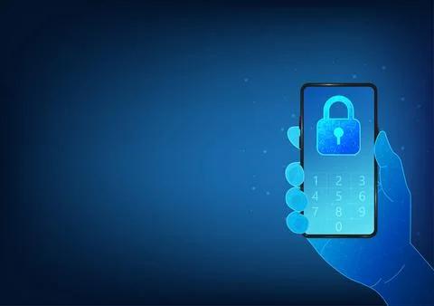 Smartphone technology with a system to prevent access to mobile data A pass.. 스톡 일러스트