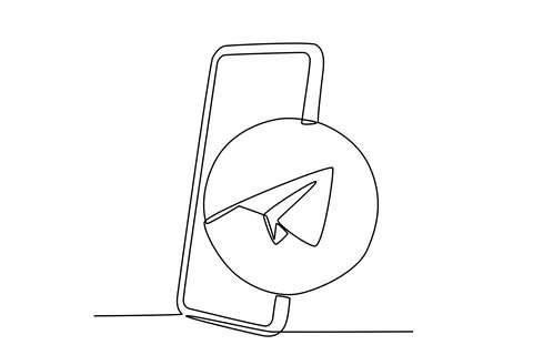 A smartphone with a Telegram icon Stock Illustration