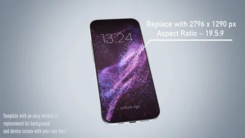 Smartphone template - replacing the background and device screen! Stock After Effects