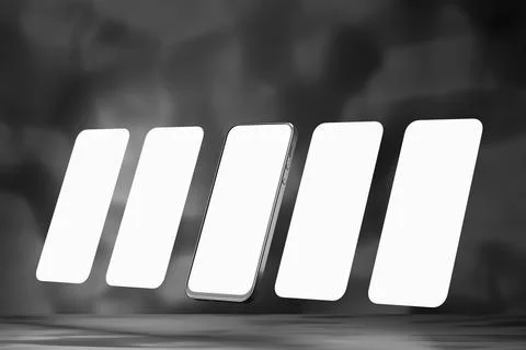 Smartphone template with white screen for your design on a dark background. M Stock Illustration