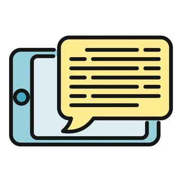 Smartphone with text message chat bubble icon Ilustração Stock