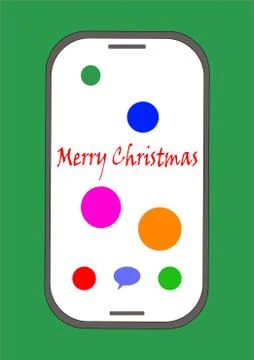 Smartphone by text message with christmas on screen. Stock Illustration