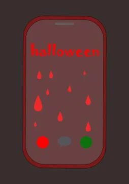 Smartphone text message to halloween on screen. Stock Illustration