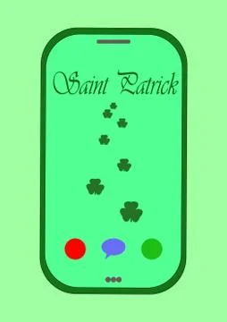 Smartphone text message on st patricks day on screen. Stock Illustration