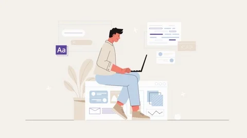 Smartphone Text Messaging and Mobile Productivity Task Management Animation Vídeo Stock 339320635