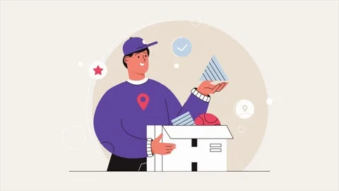Smartphone Text Messaging and Mobile Productivity Task Management Animation Vídeo Stock 339320639